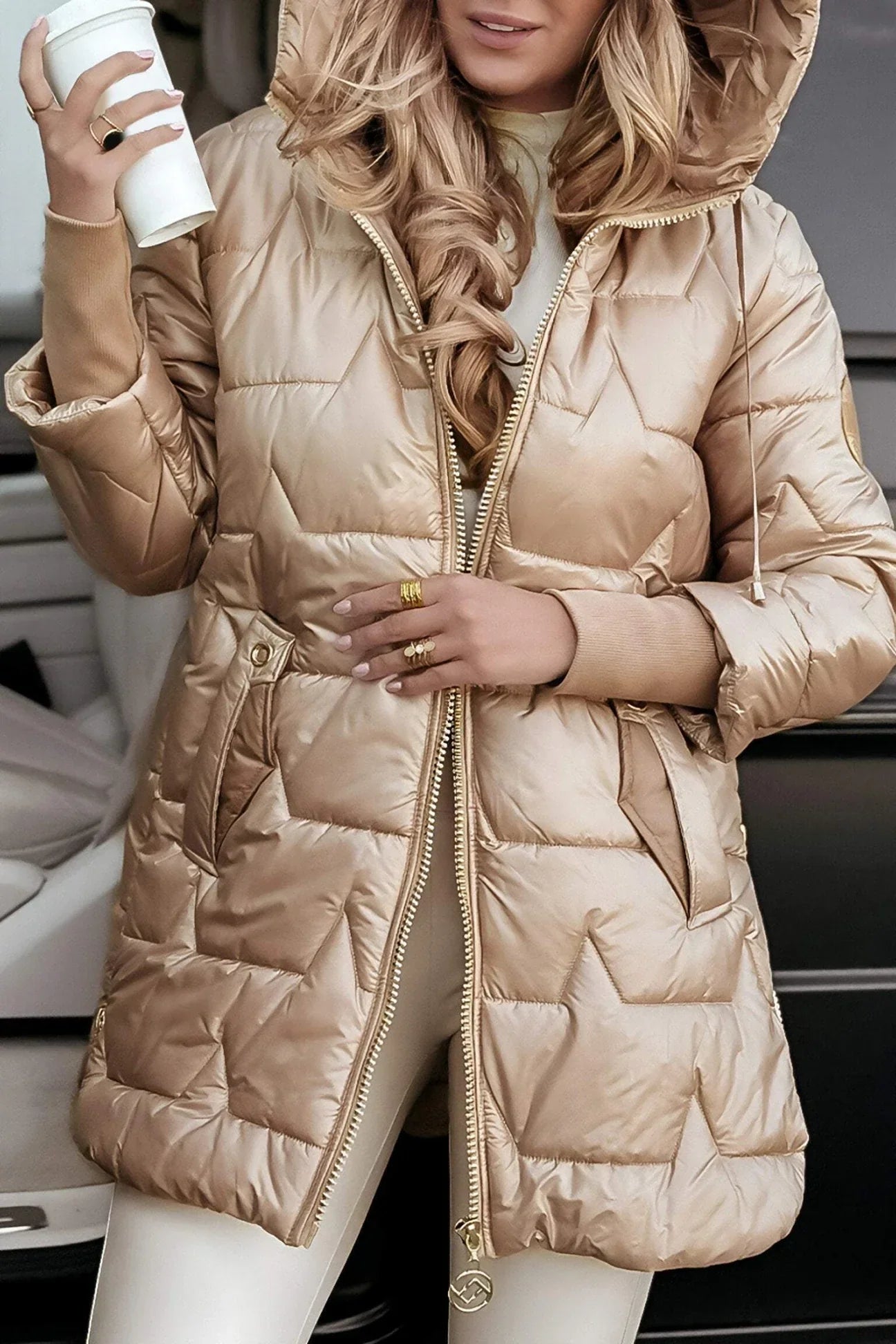Sorvella | Elegant Padded Hooded Coat