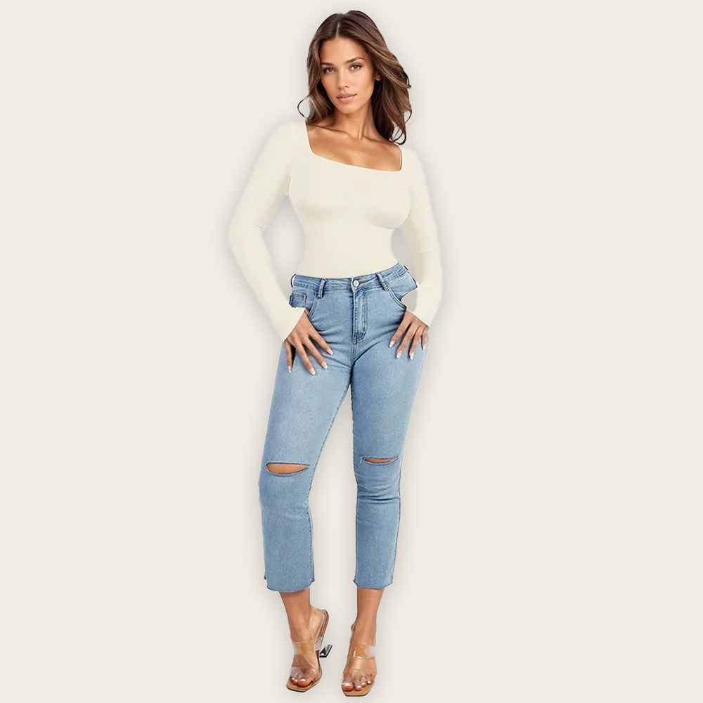 Contouring Longsleeve Thong Bodysuit