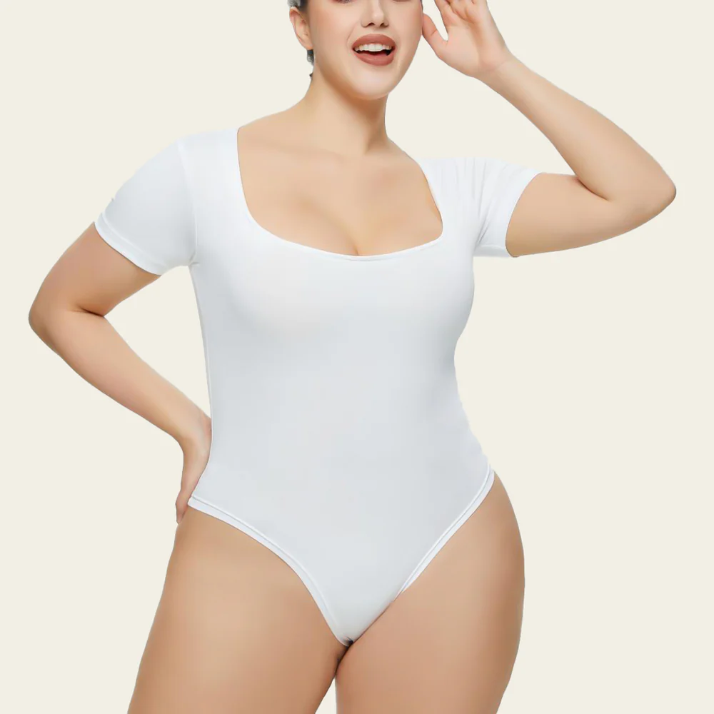 Square Neck Thong Bodysuit