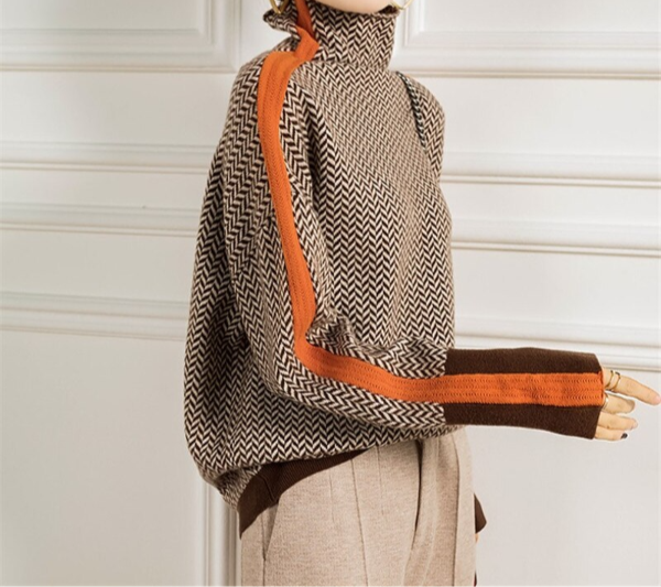 Layla | Herringbone Luxe Turtleneck