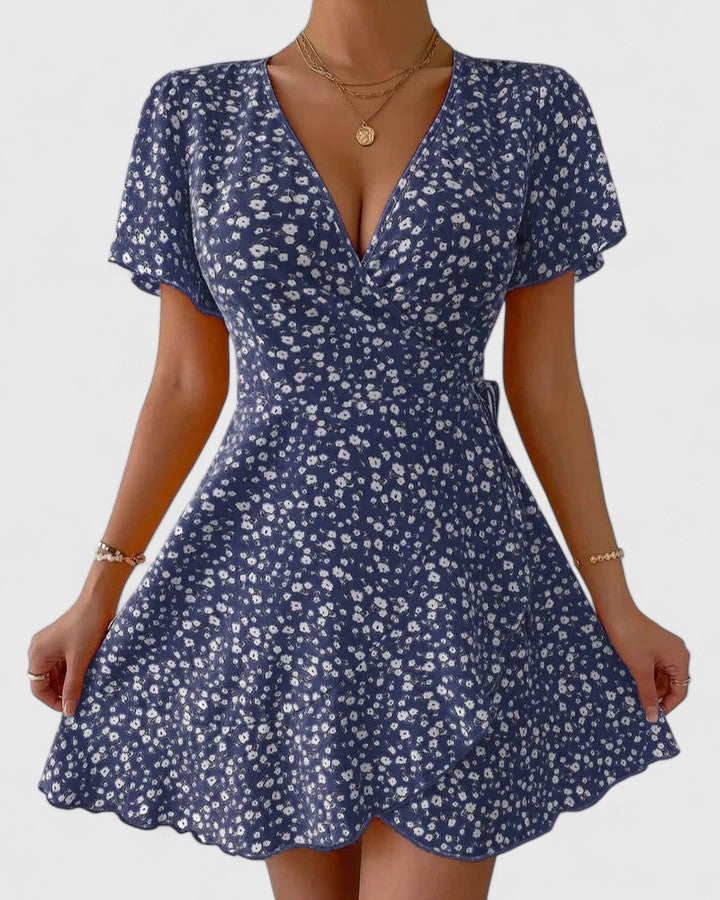 Aveline | Floral Wrap Mini Dress