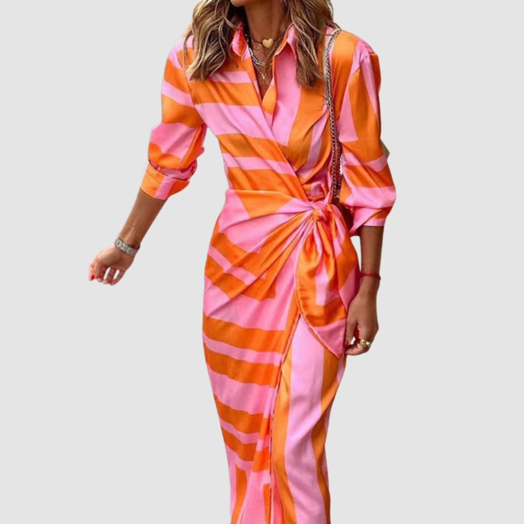 Leandra | Elegant Striped Dress