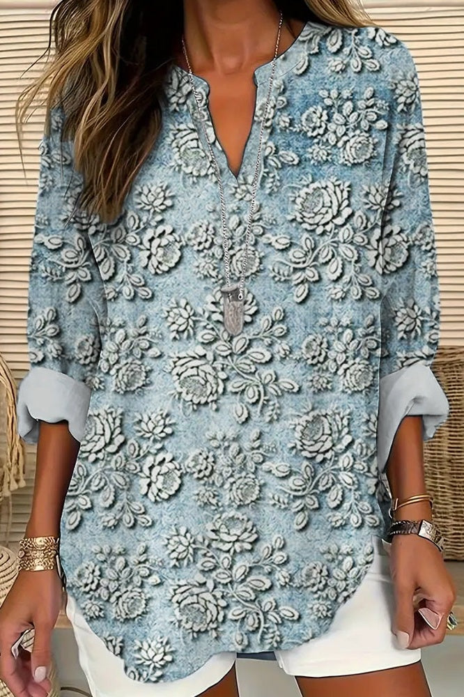 Clarissea | Blue Dusk Bloom Blouse
