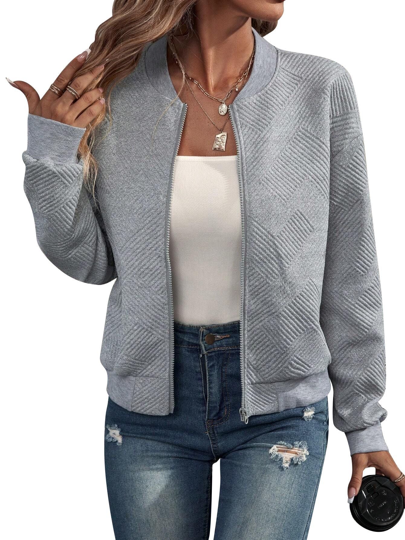 Maribel | Structured Zip-Up Bomber Jacket