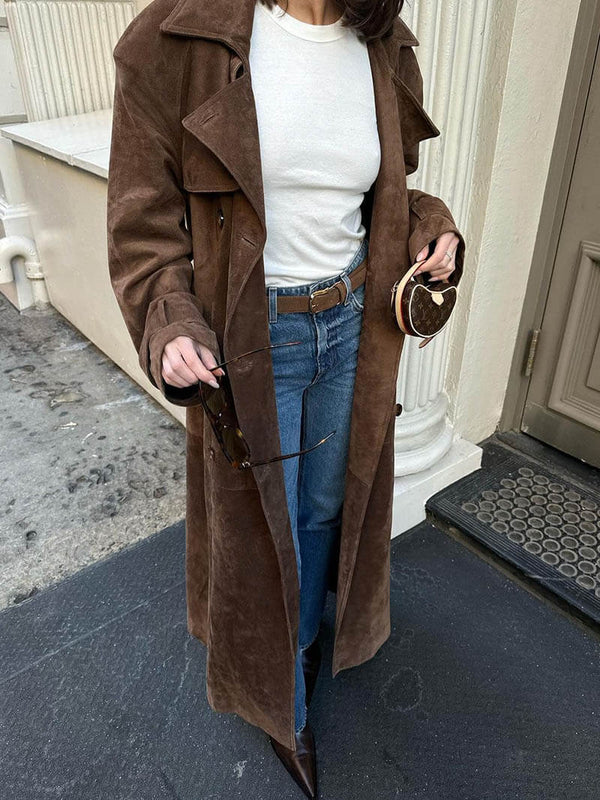 Rosetta | Classic Suede Trench Coat