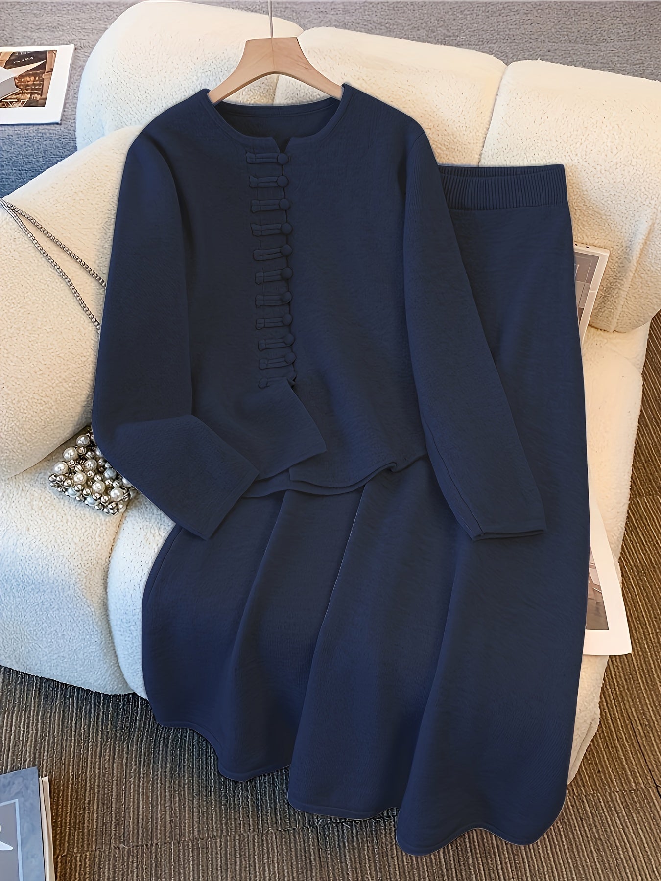 Anastasia | Button Up Cardigan Two Piece Set