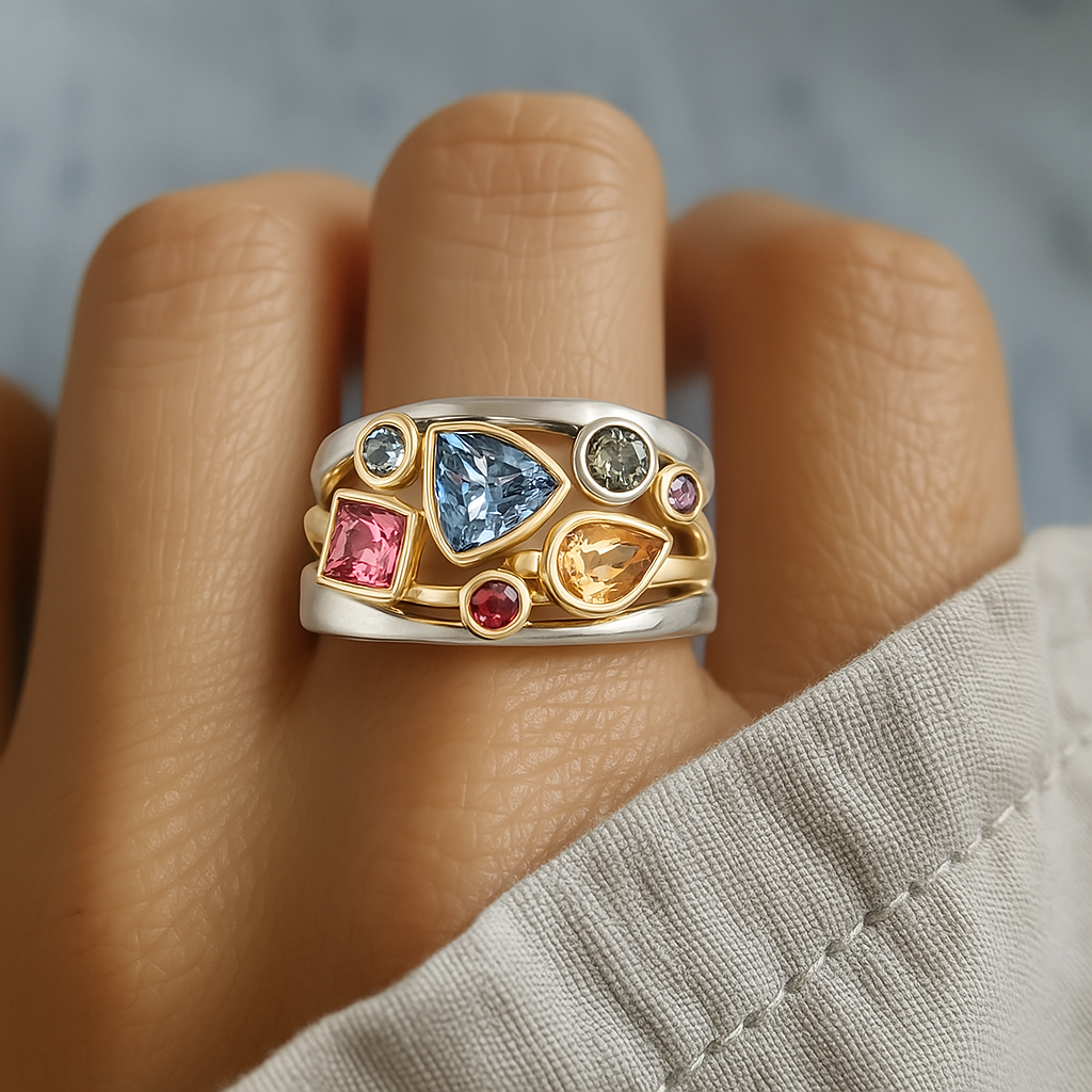 Cora | Vintage Multicolored Zirconia Ring