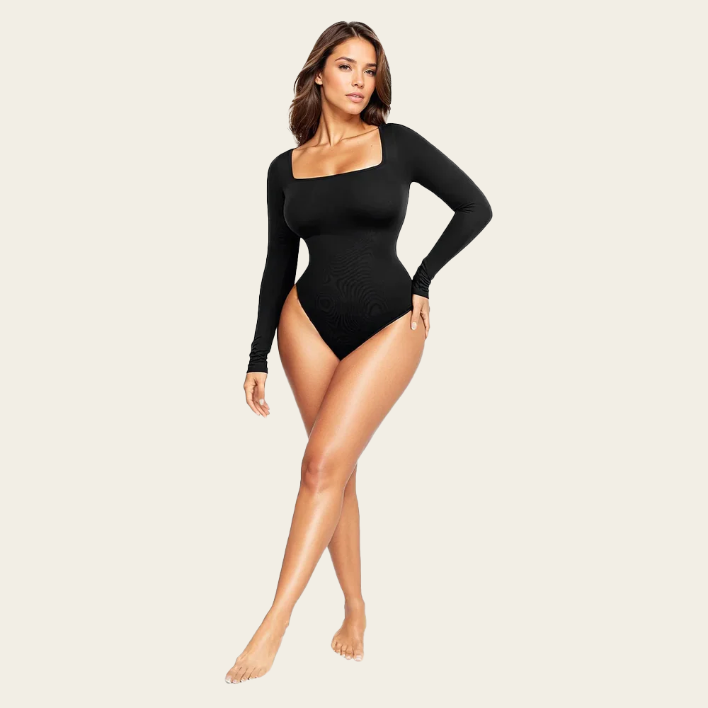 Contouring Longsleeve Thong Bodysuit