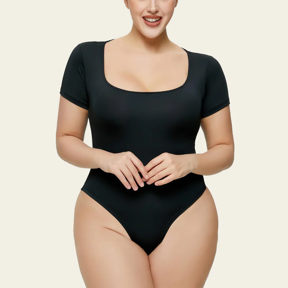 Square Neck Thong Bodysuit